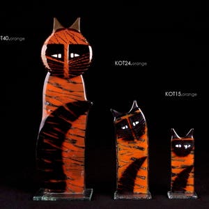 Cat glass statue many sizes up to 40 cm high. Handcrafted fused glass design. Perfect gift idea. image 5