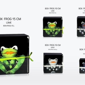 FROG DESIGN Jewellery box made from wood and glass. 3 available sizes. Fusion unique glass designed. Handcrafted beautiful perfect gift.