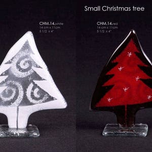 Glass Christmas Tree 14cm high, handcrafted glass