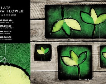 Juego de placas de flores Art Meadow desde 10 cm hasta 39,5 cm.  Conjunto de placas de vidrio de arte fundido. Platos de pájaro. Usted puede comprar por separado cada uno de los tamaños.