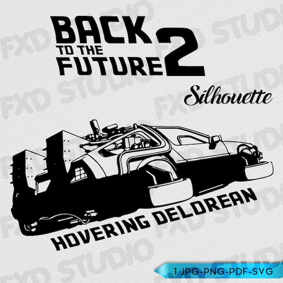 Back to the Future 2 Hovering Delorean Silhouette Clip Art | Etsy