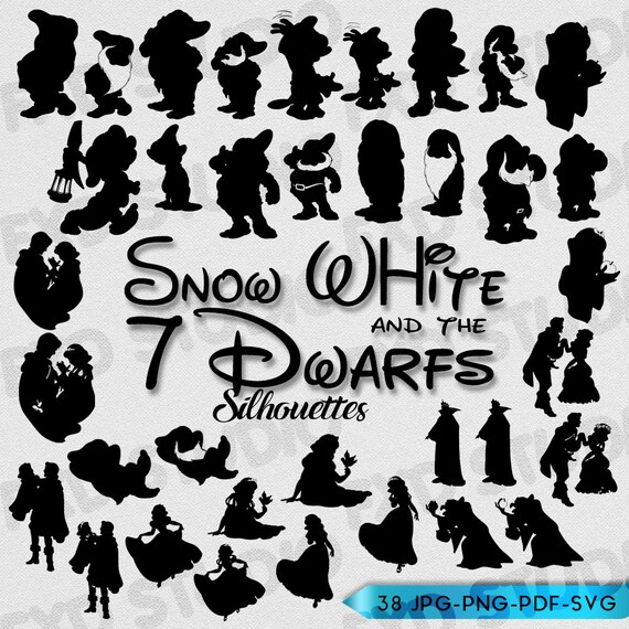 Download Snow White And The 7 Dwarfs Silhouettes Clip Art Images ...