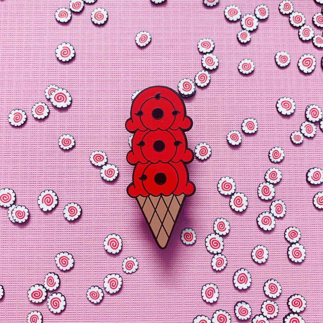 B/C/D Grade Eyes Cream Cone Enamel Pin Etsy