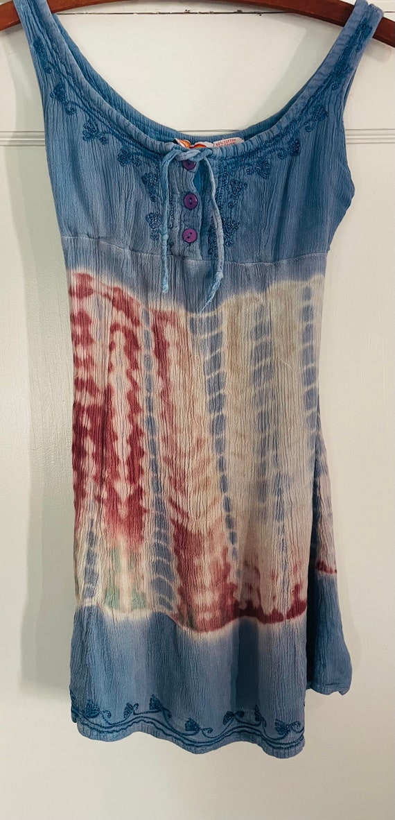 Vintage girls gauze tie-dye dress