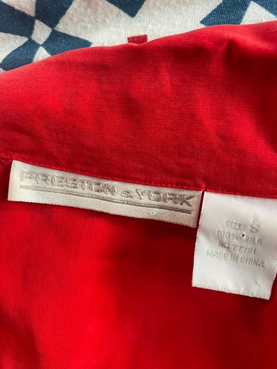 Vintage vibrant red Silk blouse