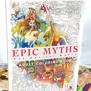 EPIC MYTHS (BOOK): The Ancient World adult coloring book