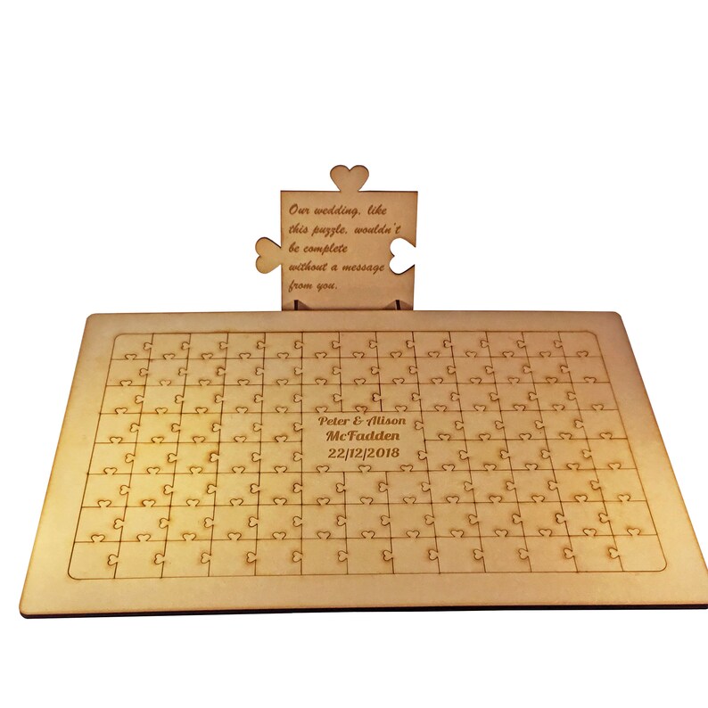 Jigsaw Wedding Guest Book Personalised Puzzle Guestbook Etsy