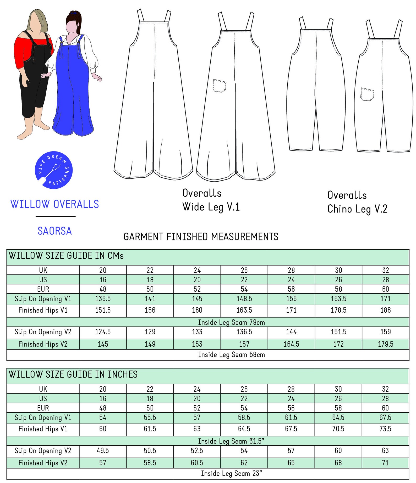 Willow Overalls Size UK 20 PDF A4 Tiled & Copy Shop Etsy.de