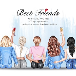 Besties PNG,Best friend birthday gift DIY,personalized gift for friend,Best friends clipart,Sitting friends fashion illustration,BFF clipart