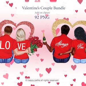 Valentinstag Paar Clipart, Erstellen Sie Ihr eigenes romantisches Paar, Add-on, Valentinstag Bundle, Liebespaar Clip Verlobung benutzerdefinierte Menschen