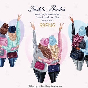 Mejor clipart personalizable de Friends, ilustración bff