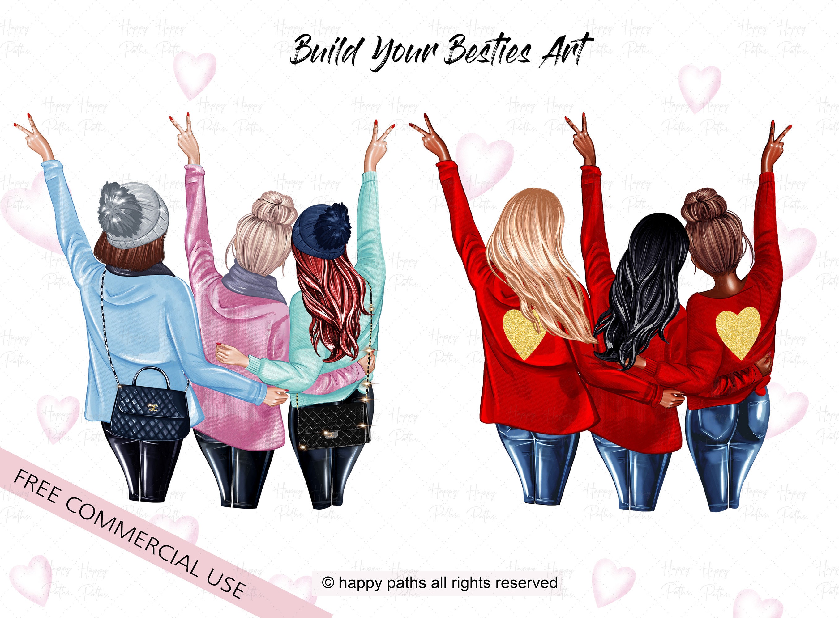 Buy and Build Your own Best friends Custom art Besties -  Portugal