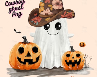 Boo haw cute Png Halloween design Png Retro halloween clipart Cowboy hat png Halloween Clipart Pod trending png Cowboy Ghost Png Dtf
