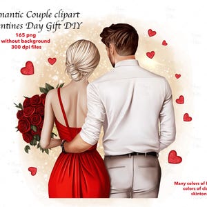 Romantic Couple PNG, Valentines Day clipart, Personalized Couple DIY portrait, Happy Valentines Day Digital Download, Valentines clipart