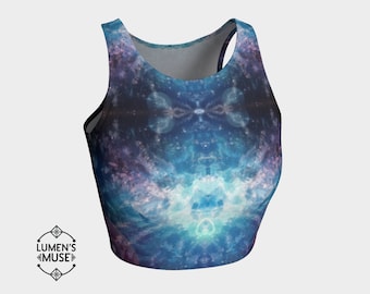 Blue Cosmos Crop Top Shirt