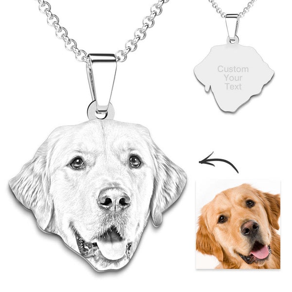 Personalized Pet Photo Engraved Necklace For Pet Lover