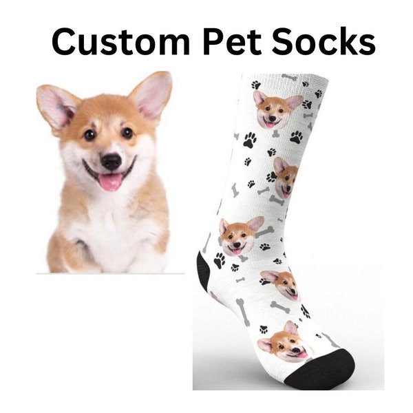 Personalized Dog Socks Custom Pet Socks, Customized Dog Socks, Dog Face Socks, Dog Picture Socks, Photo Dog Socks, Dog Lover, Face Pet Socks