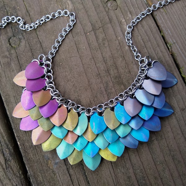 Scale Mail Necklace Etsy