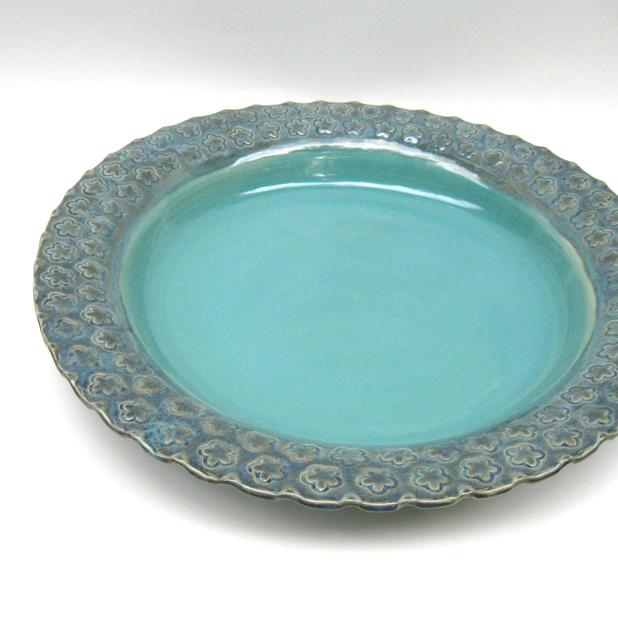 Turquoise platter Blue platter large serving platter Etsy