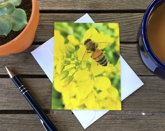 Greeting Card - Bee on Mustard