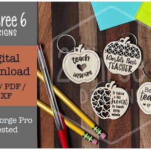 Digitale Datei Lehrer Schlüsselanhängern: Laser Cut Datei, Glowforge, SVG/PDF/DXF, Inspirational Spruch, Lehrer Geschenk, Holz Schlüsselanhänger, Acryl