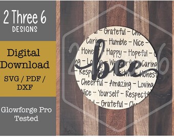 Bee Tiered Tray Sign Laser Cut File, Bee Quotes (SVG/PDF/DXF)