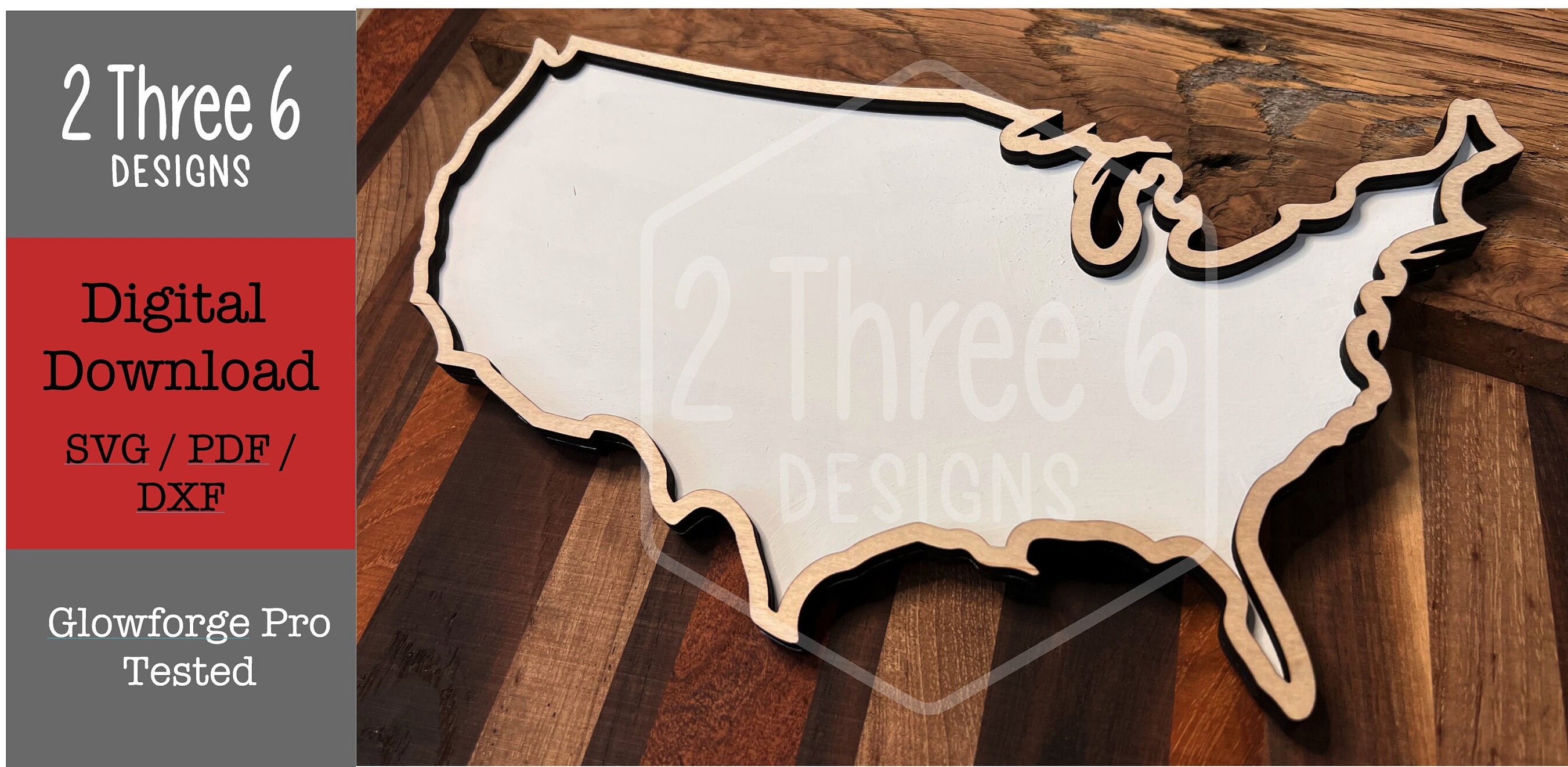 DIGITAL FILE American Flag USA Sign, Laser Cut File, Glowforge, Svg/pdf ...