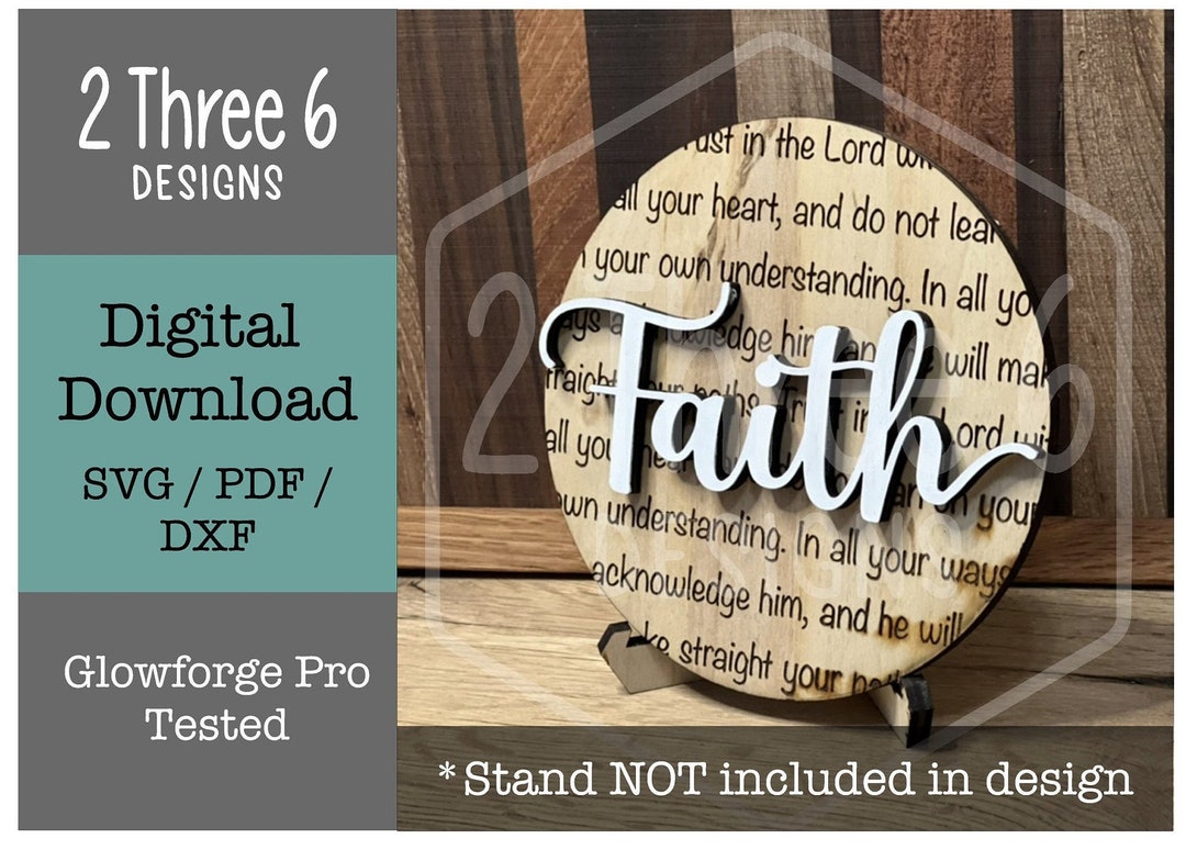 Digital File Faith Bible Verse Sign Laser Cut File, Glowforge, SVG/PDF ...