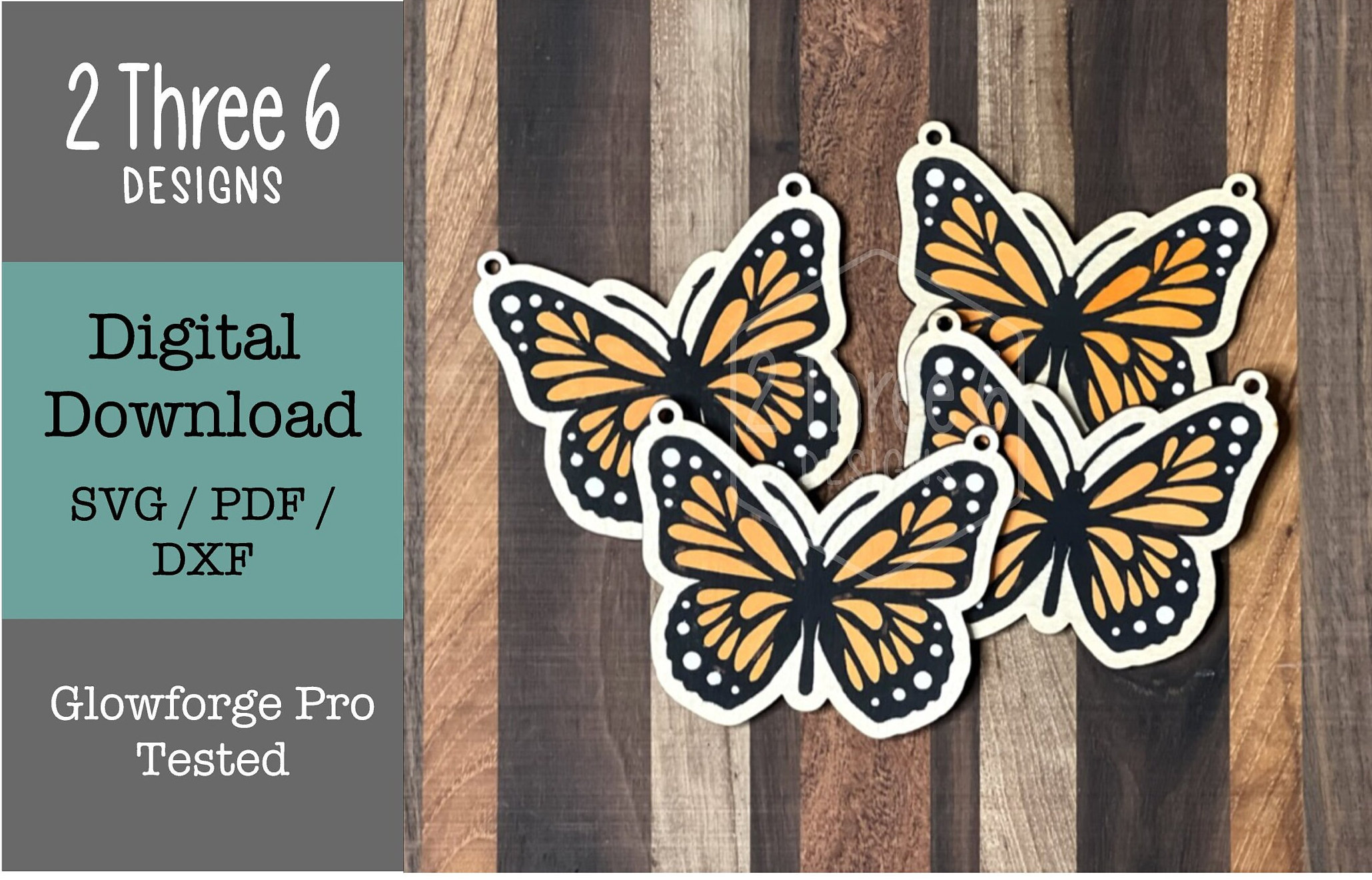 Buttefly Dxf Digital File Monarch Butterfly Laser Cut File, SVG/PDF/DXF, Glowforge ...