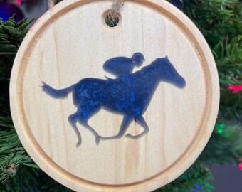 Jockey Ornament, Blue Inlay