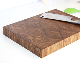 Zebrawood Cutting Board, Wooden Meat Cutting Board, Chopping Butcher Board, Large Thick Cutting Board, Housewarming Gift