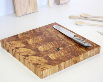 Olive Wood Cutting Board ( RARE ) End.-grain Olive Wood Cutting Board Cutting Board Made of Olive Wood