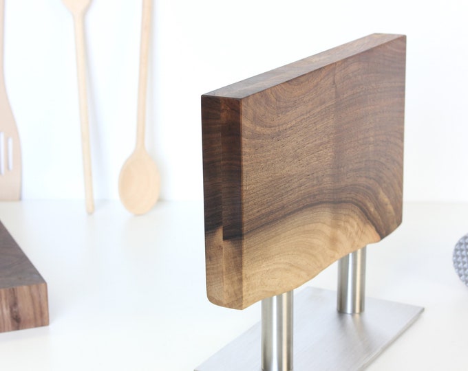 Live Edge Knife Holder Knife Holder Made From Walnut Wood Etsy
