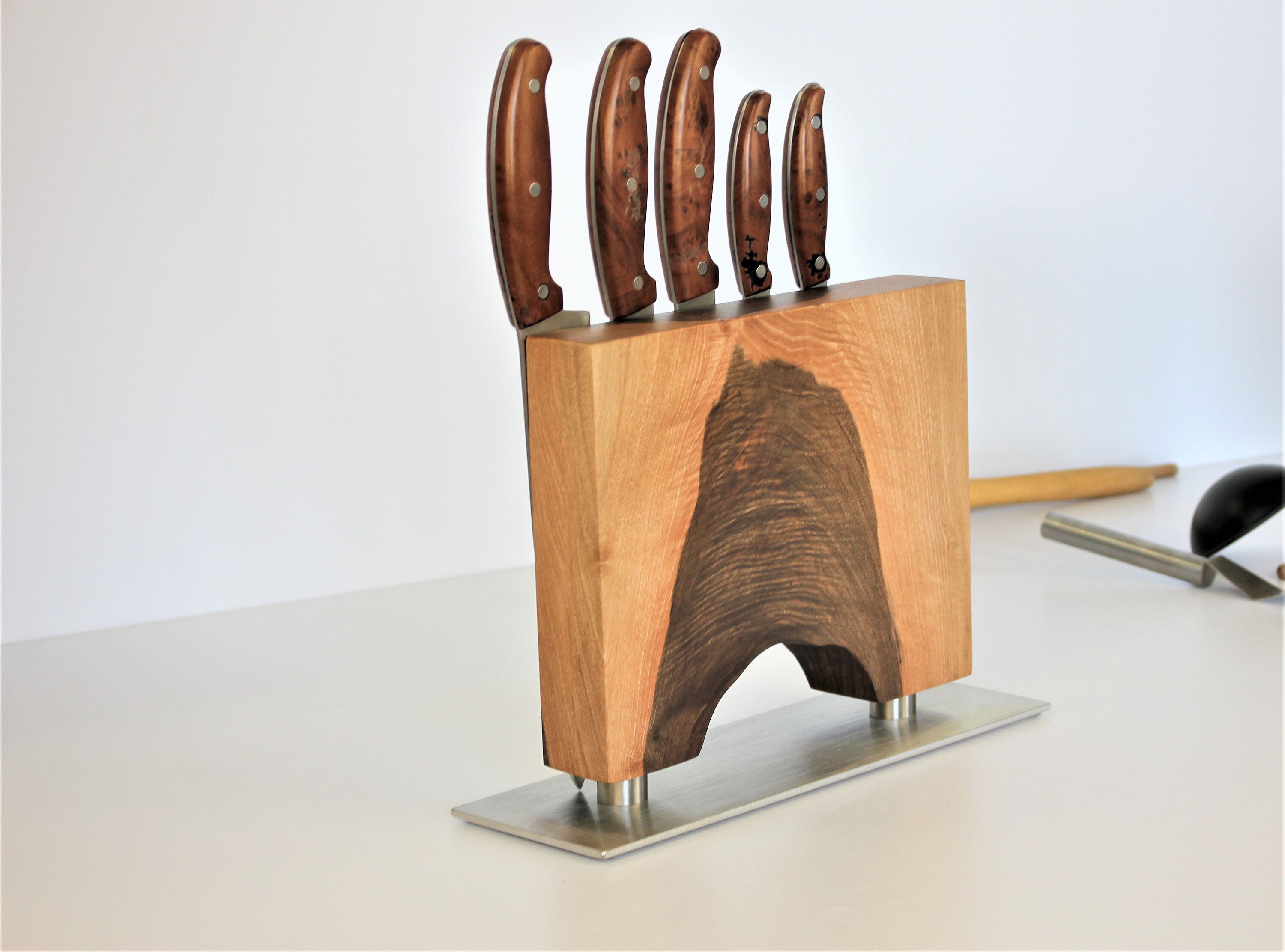 Knife Holder Walnut Wood Knife Stand for 12 PCS Both Etsy