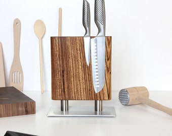 Modern Zebra Wood Knife holder Magnetic Knife Holder With Stainless steel