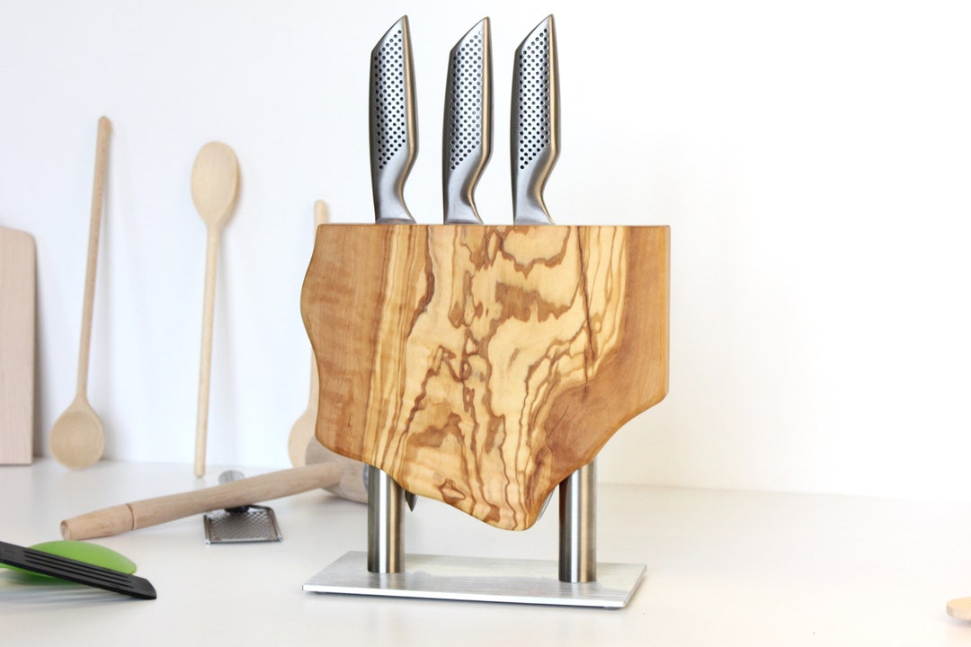 Knife Holder Made From Old Olive Wood Knife Holder With