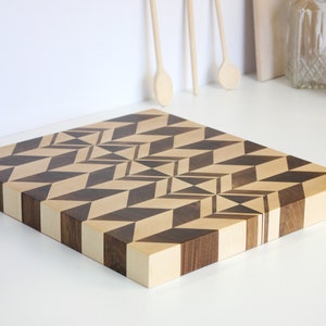 Beautiful Walnut Cutting Board Endgrain Cutting Board Chopping Board 3D cutting Board image 4