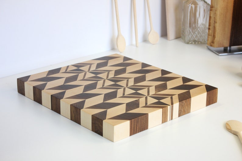 Beautiful Walnut Cutting Board Endgrain Cutting Board Chopping Board 3D cutting Board image 4