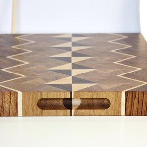 Beautiful Cutting Board Endgrain Board Diamond pattern Cutting Board Zebrawood image 2