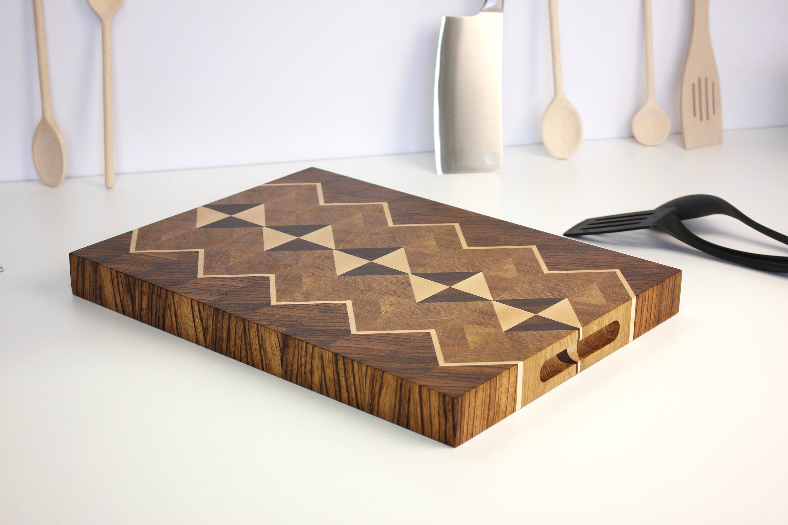 最高級のスーパー Beautiful Cutting Pattern Diamond Board Endgrain Board ミュージシャン