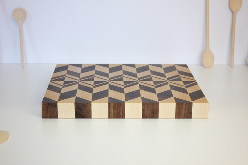 Beautiful Walnut Cutting Board Endgrain Cutting Board Chopping Board 3D cutting Board image 3