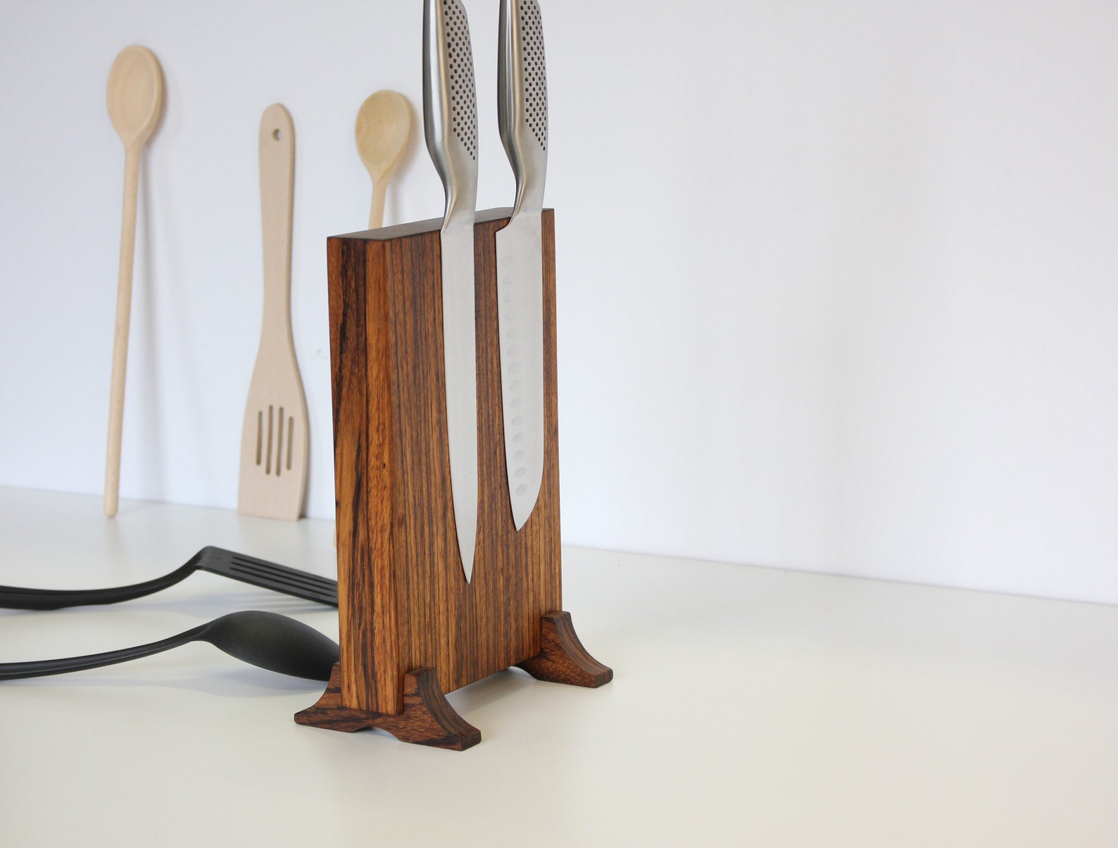 Beautiful Knife Holder Knife Block Zebrawood Knife Etsy