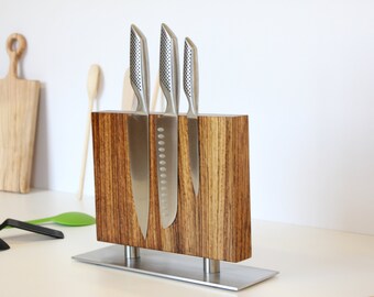 Zebra Wood Knife Holder Magentic knife Holder Knife Block Magnetic Knife Rack