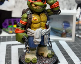 Orange Toon Style Ninja Boy Painted 3D Printed Statue