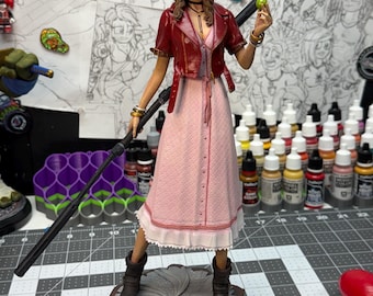 Individuell bemaltes 3D-gedrucktes Bild von Aerith Gainsurban aus Final Fantasy 7