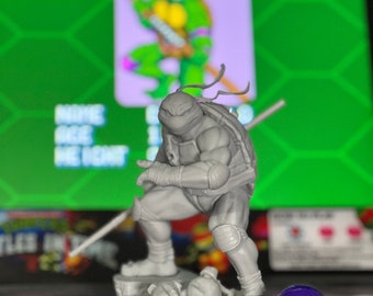 Estatua de resina sin pintar de Ninja Boy púrpura