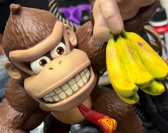 Donkey y Diddy Kong impresos en 3D y pintados a medida