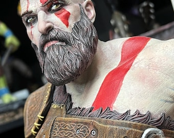 Peinture personnalisée imprimée en 3D Kratos à partir d'une statue de God of War