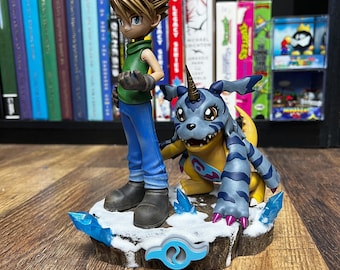 Custom Painted 3D Printed Gabumon and Yamato Matt Ishida from Digimon