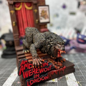 An American Werewolf in London Painted 3D Printed Statue